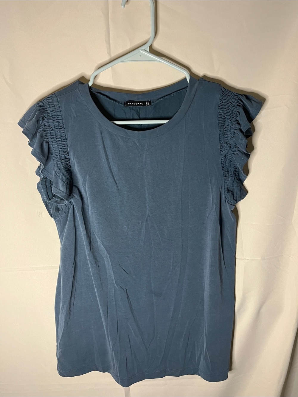 Staccato Slate Blue Ruffle Sleeve Tee